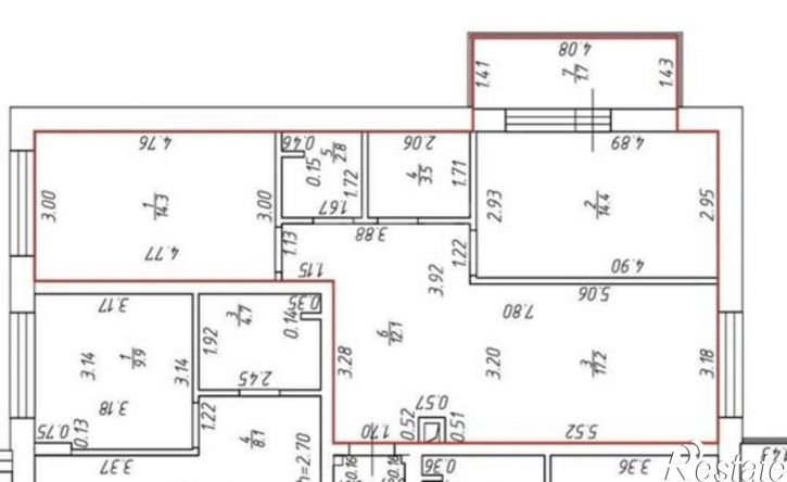 3-комн квартира Республика Татарстан (Татарстан), Казань, улица Четаева, 43А