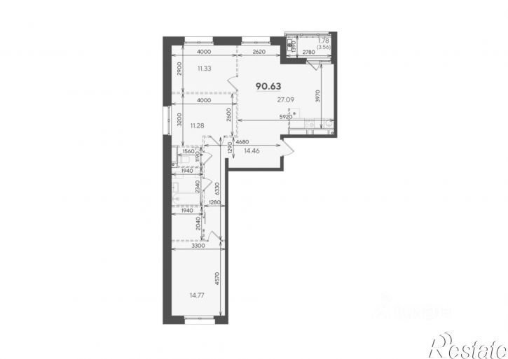 3-комн квартира в новом доме Казань, Кировский район