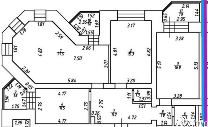 3-комн квартира Республика Татарстан (Татарстан), Казань, улица Зур Урам, 1Кк4
