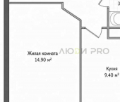 1-комн, 35кв м, этаж 10/10 Жилой комплекс «Новые просторы», 69/12