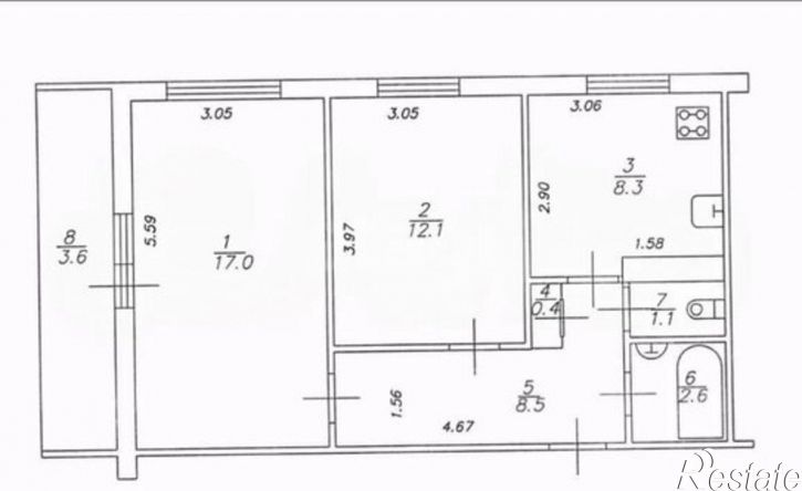 2-комн квартира Республика Татарстан (Татарстан), Казань, улица Гаврилова, 10