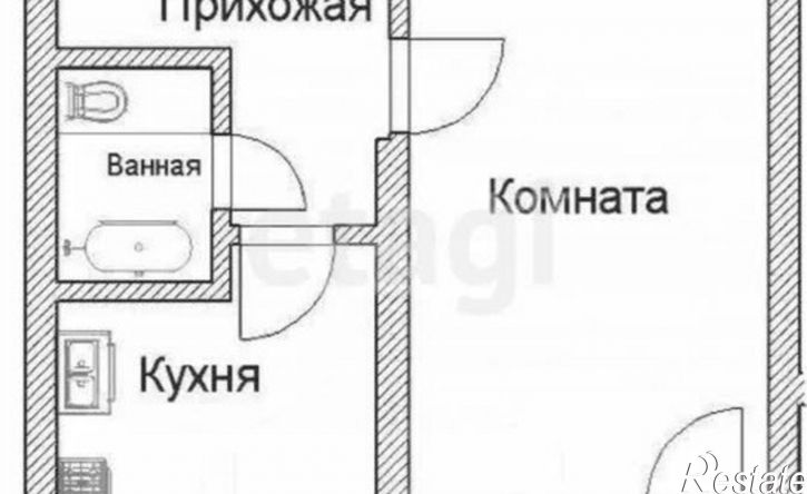 1-комн квартира Республика Татарстан (Татарстан), Казань, улица Юлиуса Фучика, 24
