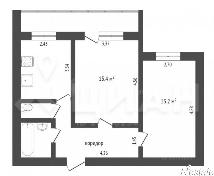2-комн квартира ул Хазиева В., 8,  д. 8