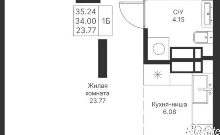 1-комн квартира в новом доме Республика Татарстан (Татарстан), Казань, ЖК Мой Ритм, ПК4