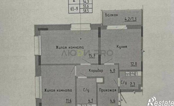 2-комн квартира в новом доме Республика Татарстан (Татарстан), Набережные Челны, улица Раскольникова, 56