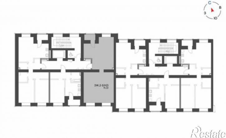 3-комн квартира в новом доме Республика Татарстан (Татарстан), Нижнекамск, 15-й микрорайон, ЖК Калина