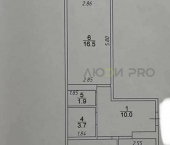 2-комн, 61кв м, этаж 8/16 Республика Татарстан (Татарстан), Набережные Челны, улица Аделя Кутуя, 6