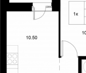1-комн, 30 кв м, этаж 16/21 Республика Татарстан (Татарстан), Казань, ЖК Уникод на Технической