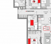 4-комн, 76 кв м, этаж 19/19 Республика Татарстан (Татарстан), Казань, Приволжский район