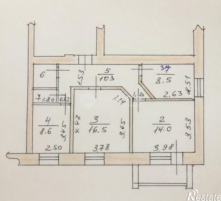 3-комн квартира ул Енисейская, 8,  д. 8