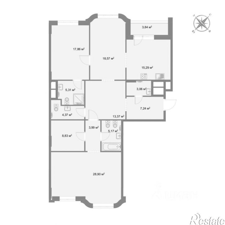2-комн квартира в новом доме Казань