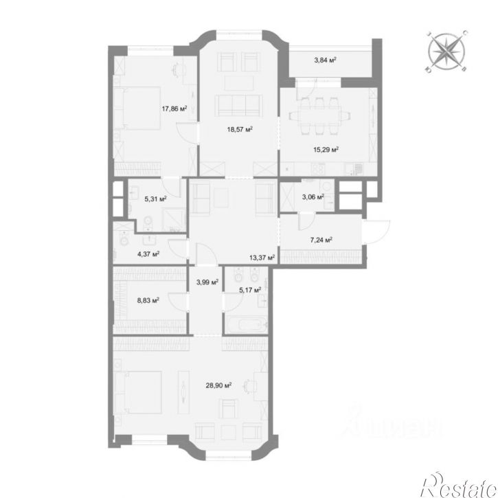 2-комн квартира в новом доме Казань