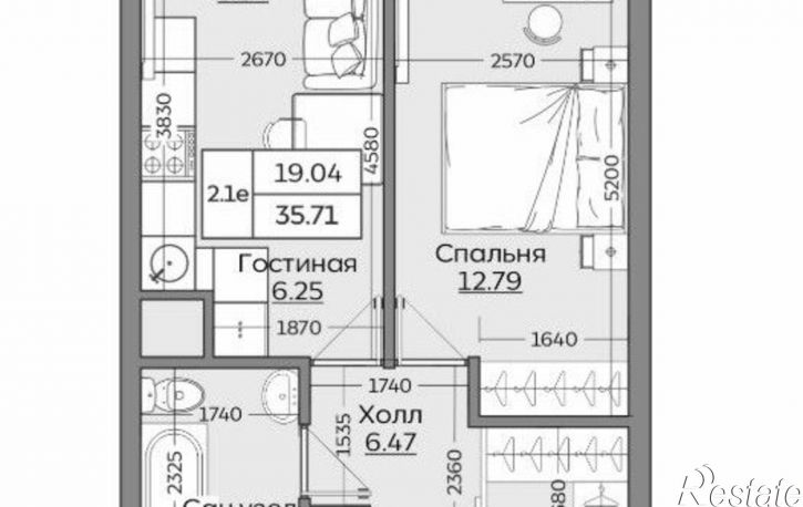 1-комн квартира в новом доме Республика Татарстан (Татарстан), Казань, улица Рауиса Гареева, 123