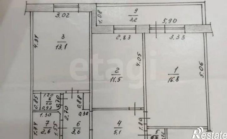 2-комн квартира Республика Татарстан (Татарстан), Казань, улица Джаудата Файзи, 15