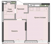 1-комн, 38 кв м, этаж 8/23 Казань