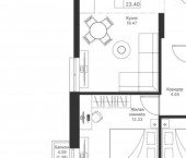 2-комн, 61 кв м, этаж 6/24 Республика Татарстан (Татарстан), Казань, ЖК Мой Ритм, ПК4