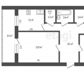 3-комн, 58кв м, этаж 5/5 Республика Татарстан (Татарстан), Бугульма, улица Владимира Комарова, 4