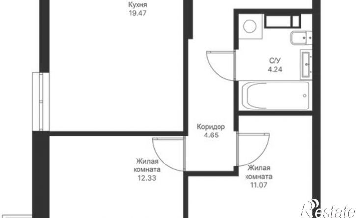 2-комн квартира в новом доме Республика Татарстан (Татарстан), Казань, ЖК Мой Ритм, ПК4