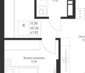 1-комн, 42 кв м, этаж 7/23 Республика Татарстан (Татарстан), Казань, жилой район Седьмое Небо