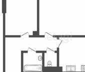 2-комн, 63кв м, этаж 1/16 Республика Татарстан (Татарстан), Набережные Челны, проспект Раиса Беляева, 50А