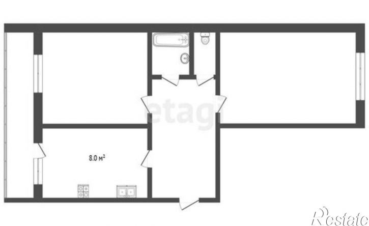 2-комн квартира Республика Татарстан (Татарстан), Набережные Челны, улица Шамиля Усманова, 129
