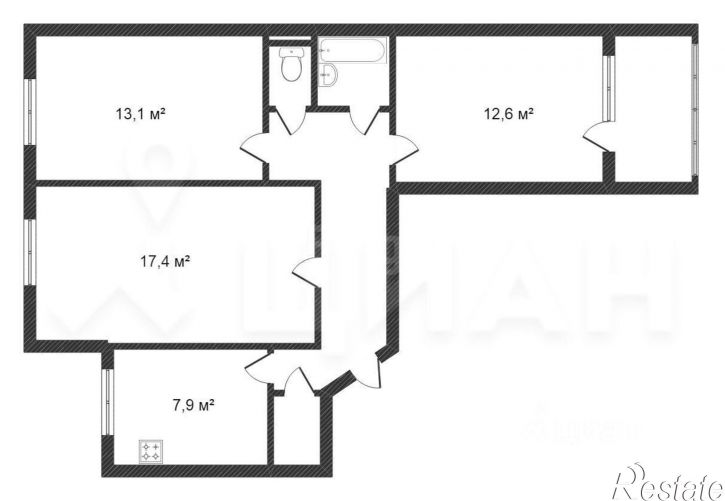 3-комн квартира проспект Победы, 224б