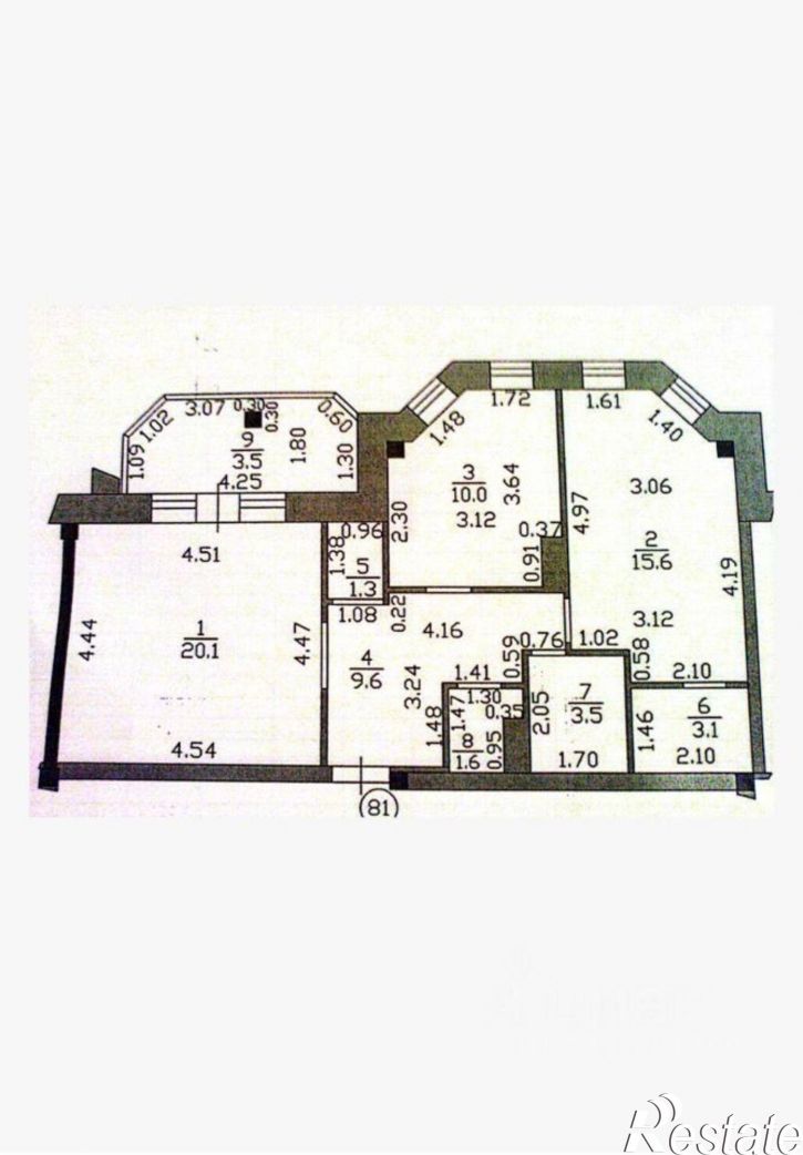 2-комн квартира улица Меридианная, дом 10