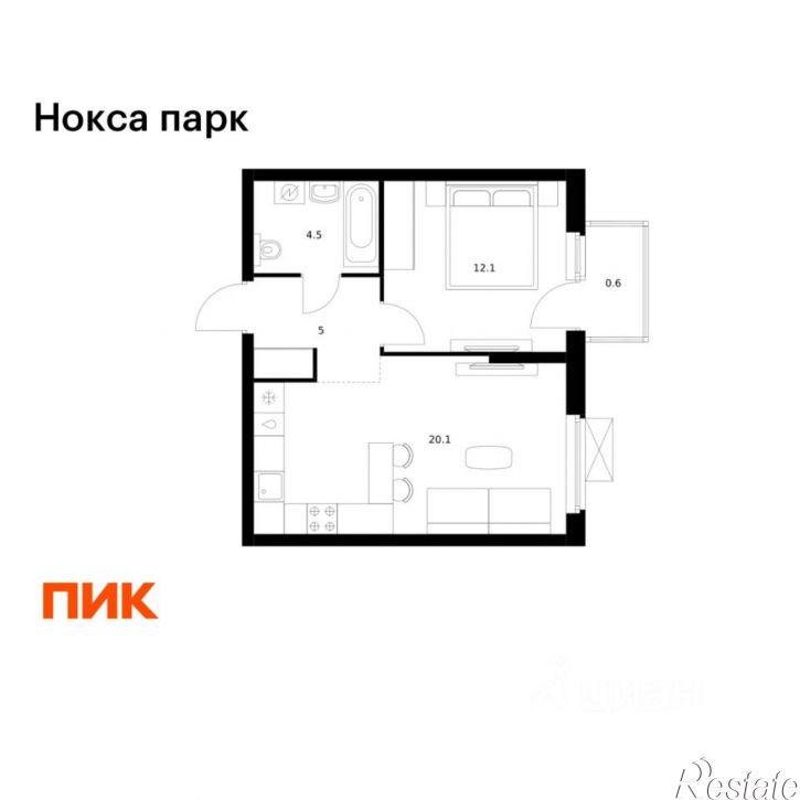 1-комн квартира в новом доме Казань