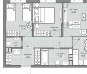 3-комн, 70кв м, этаж 4/19 Республика Татарстан (Татарстан), улица Ярышлар, 8