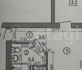 2-комн, 43кв м, этаж 5/5 Республика Татарстан (Татарстан), Казань, Завокзальная улица, 57