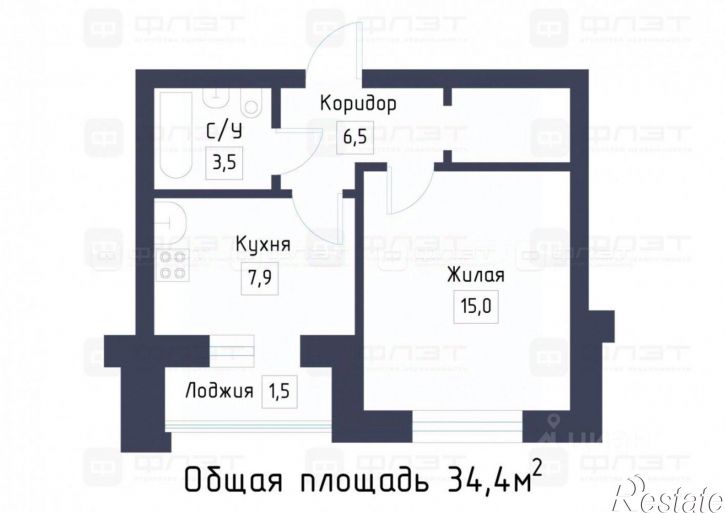 1-комн квартира Татарстан, Лаишевский, Песчаные Ковали