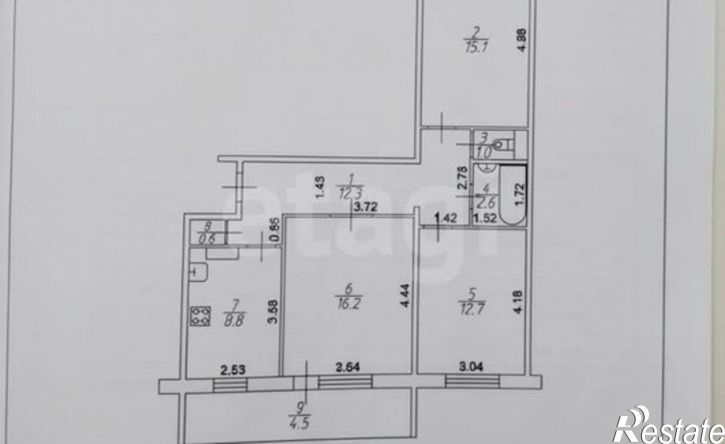 3-комн квартира Республика Татарстан (Татарстан), Заинск, Октябрьская улица, 1А