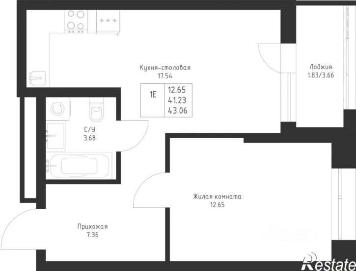 1-комн квартира в новом доме Казань