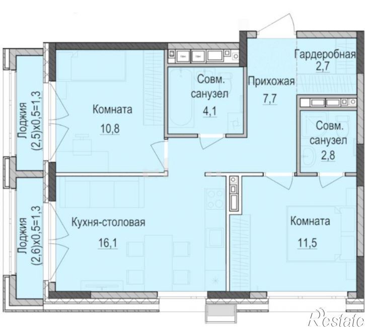 2-комн квартира в новом доме Казань, Южно-Промышленная улица