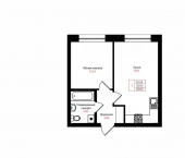 1-комн, 35 кв м, этаж 2/25 Казань