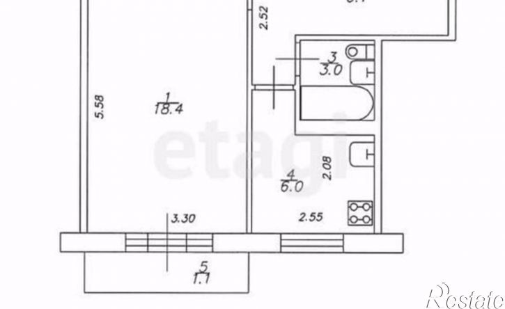 1-комн квартира Республика Татарстан (Татарстан), Казань, улица Голубятникова, 19