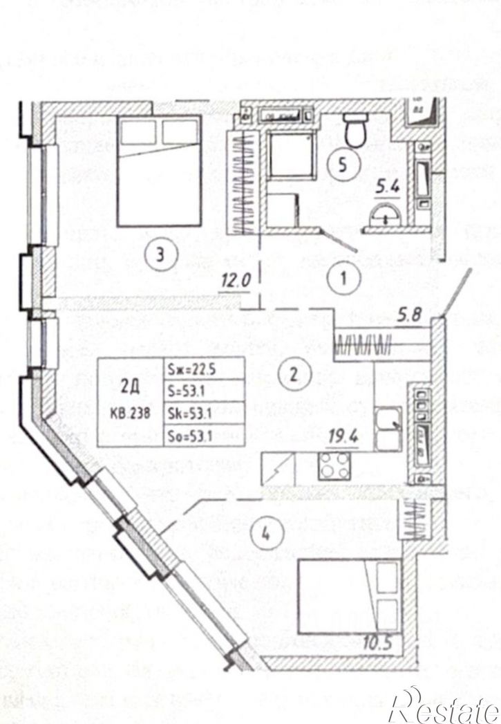 2-комн квартира Казань