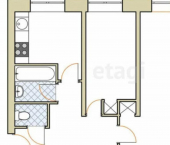 2-комн, 58кв м, этаж 11/18 Республика Татарстан (Татарстан), Казань, улица Генерала Махмута Гареева, 11/2