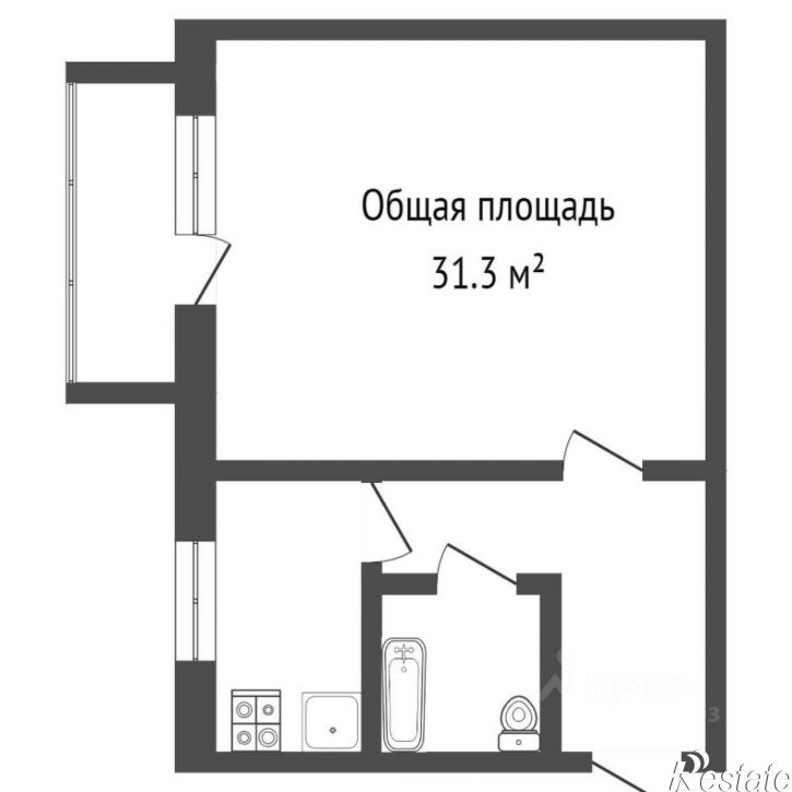 1-комн квартира Казань, Бирюзовая улица