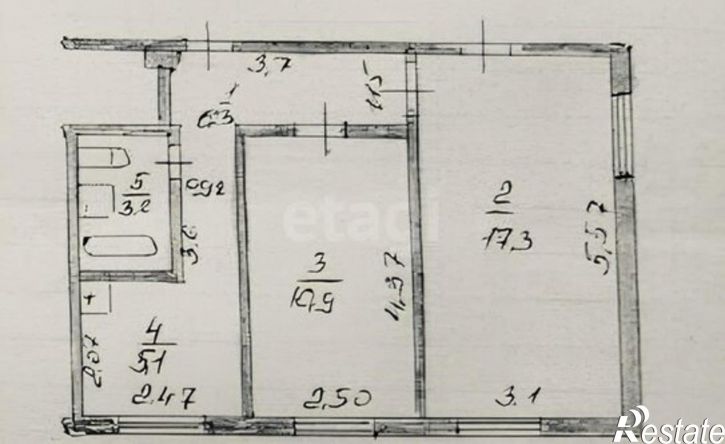 2-комн квартира Республика Татарстан (Татарстан), Лаишево, улица Лебедевой, 42