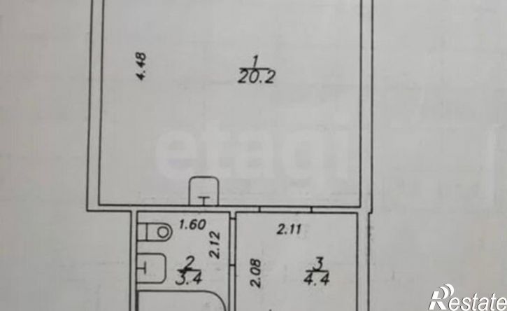 1-комн квартира Республика Татарстан (Татарстан), Казань, улица Восстания, 82Б