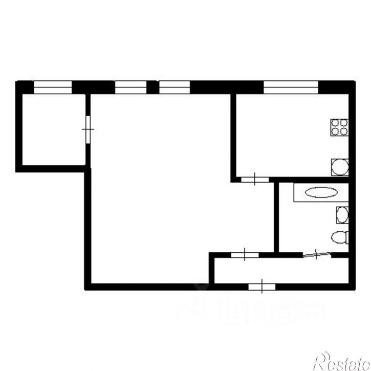 2-комн квартира улица Комарова,дом 10