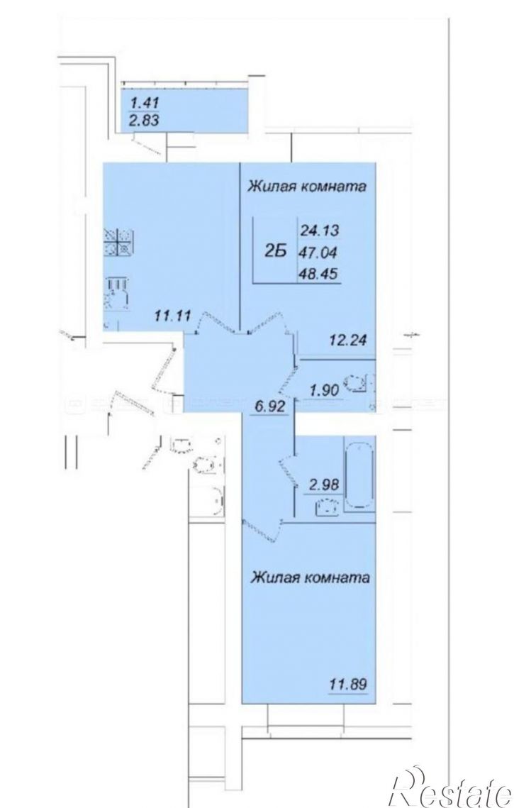2-комн квартира в новом доме ул. Марата Ахметшина, дом 8