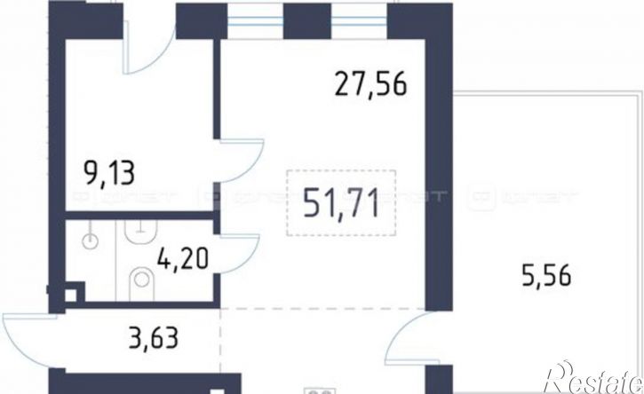 1-комн квартира в новом доме Республика Татарстан (Татарстан), Казань, улица Парижской Коммуны, 18