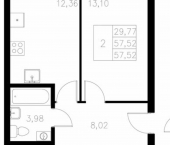 2-комн, 58 кв м, этаж 1/7 Республика Татарстан (Татарстан), микрорайон Адмиралтейская Слобода, ЖК Статум