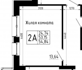 2-комн, 55 кв м, этаж 23/23 ул Аделя Кутуя, 181