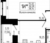1-комн, 38 кв м, этаж 9/23 ул Аделя Кутуя, 181