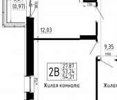 2-комн, 54 кв м, этаж 14/23 ул Аделя Кутуя, 181