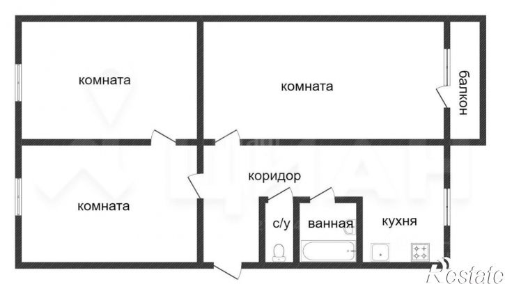 3-комн квартира Казань городской округ, Казань