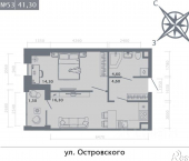 1-комн, 41 кв м, этаж 5/8 ул Петербургская, 78А